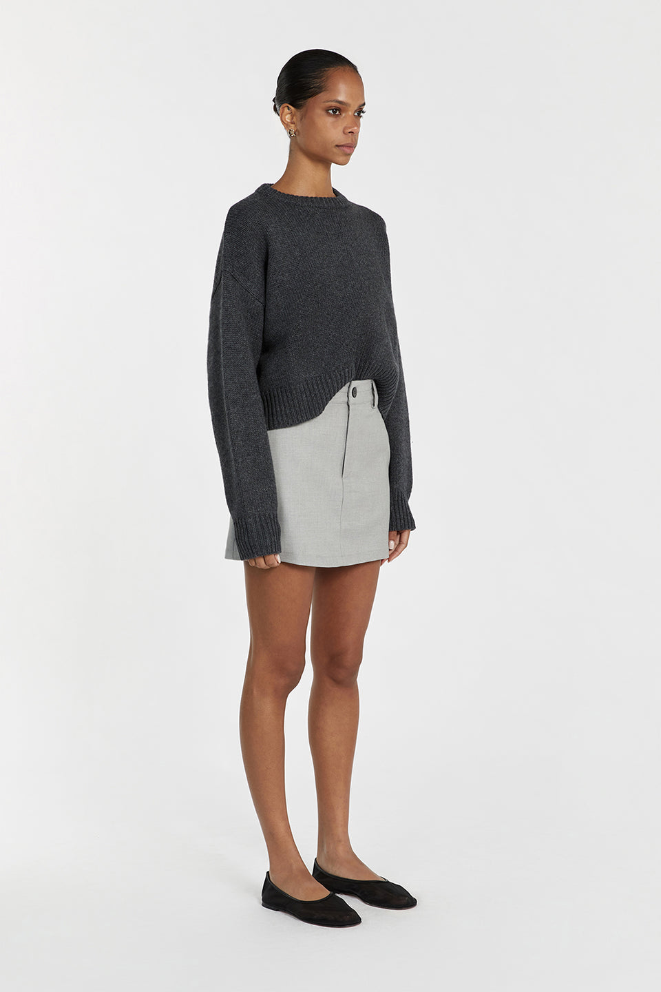 OLIVER CHARCOAL MARLE KNIT JUMPER Clothing DISSH Boutiques 