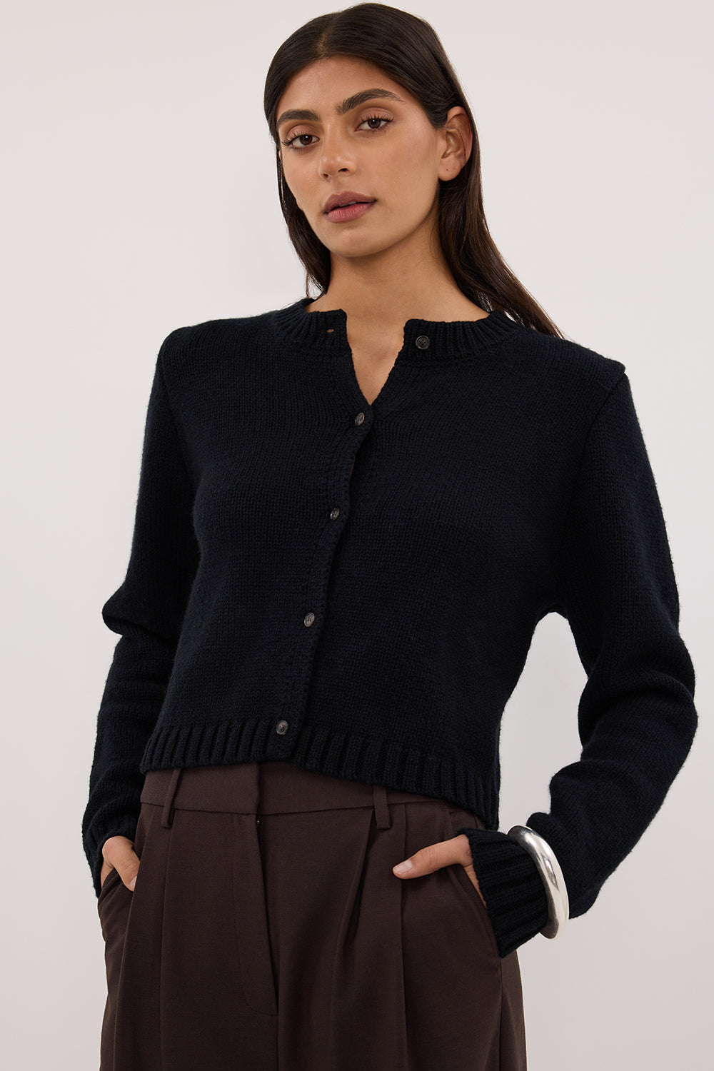 FOSTER BLACK KNIT CARDIGAN Clothing DISSH Boutiques XXS BLACK 