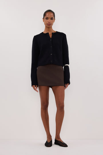 FOSTER BLACK KNIT CARDIGAN