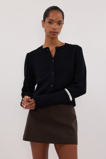 FOSTER BLACK KNIT CARDIGAN