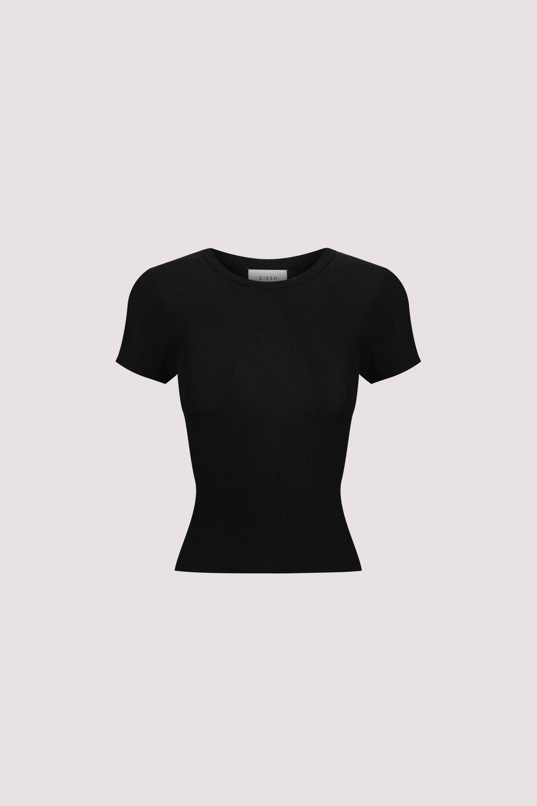 CLO BLACK RIBBED BABY TEE Clothing DISSH Boutiques 