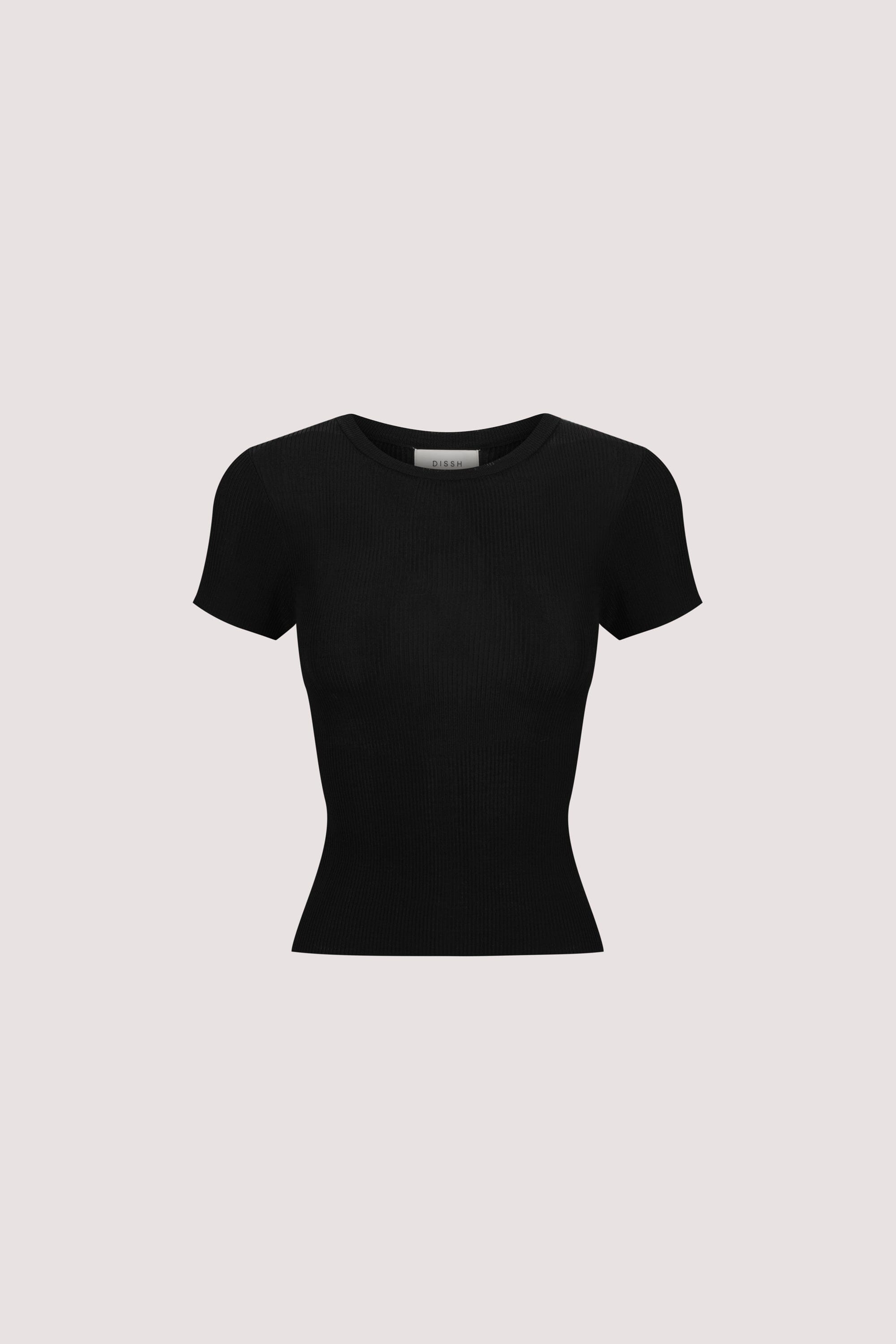 CLO BLACK RIBBED BABY TEE Clothing DISSH Boutiques 