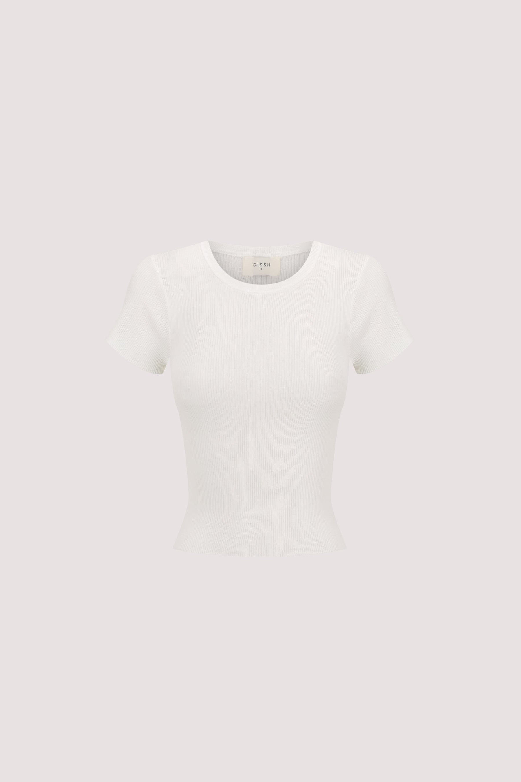 CLO WHITE RIBBED BABY TEE Clothing DISSH Boutiques 