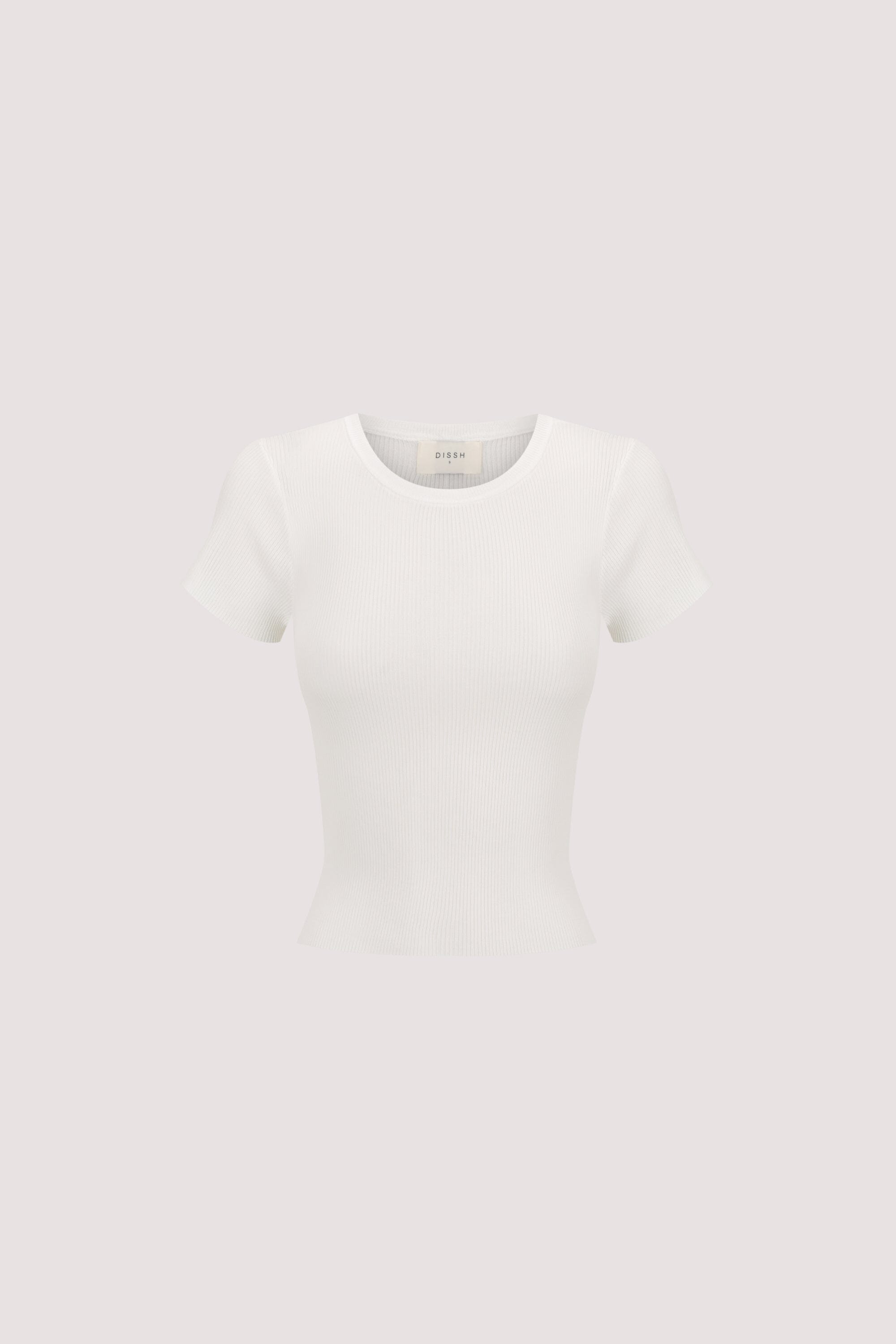 CLO WHITE RIBBED BABY TEE Clothing DISSH Boutiques 