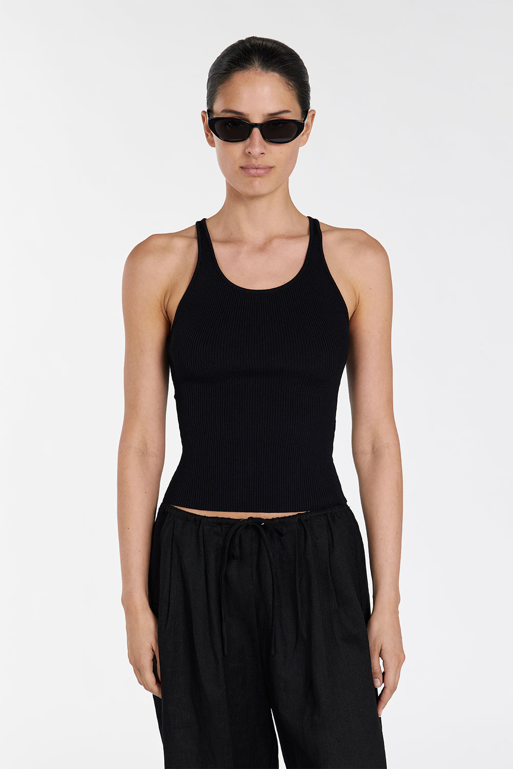  ZION BLACK SCOOP TANK Clothing DISSH Boutiques 