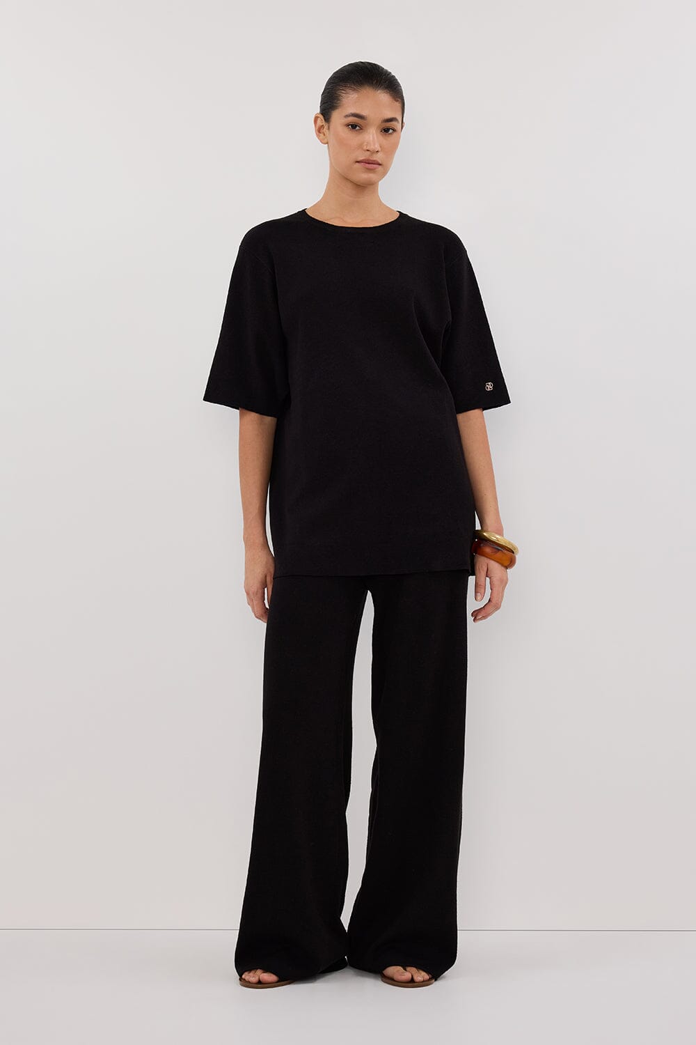 OLIVIA BLACK OVERSIZED KNIT TEE Clothing DISSH Boutiques XS BLACK 