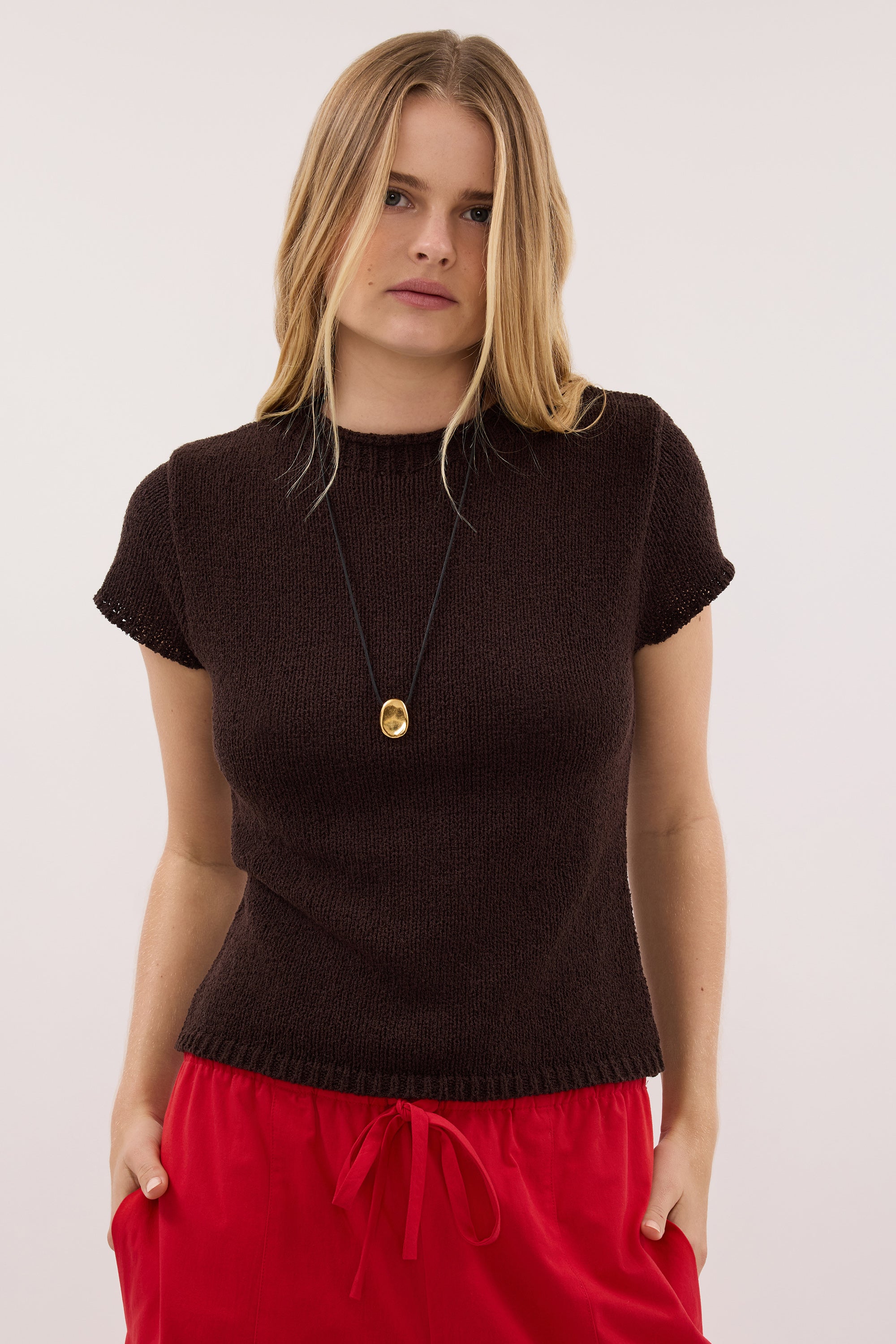 LEO CHOC KNIT TOP