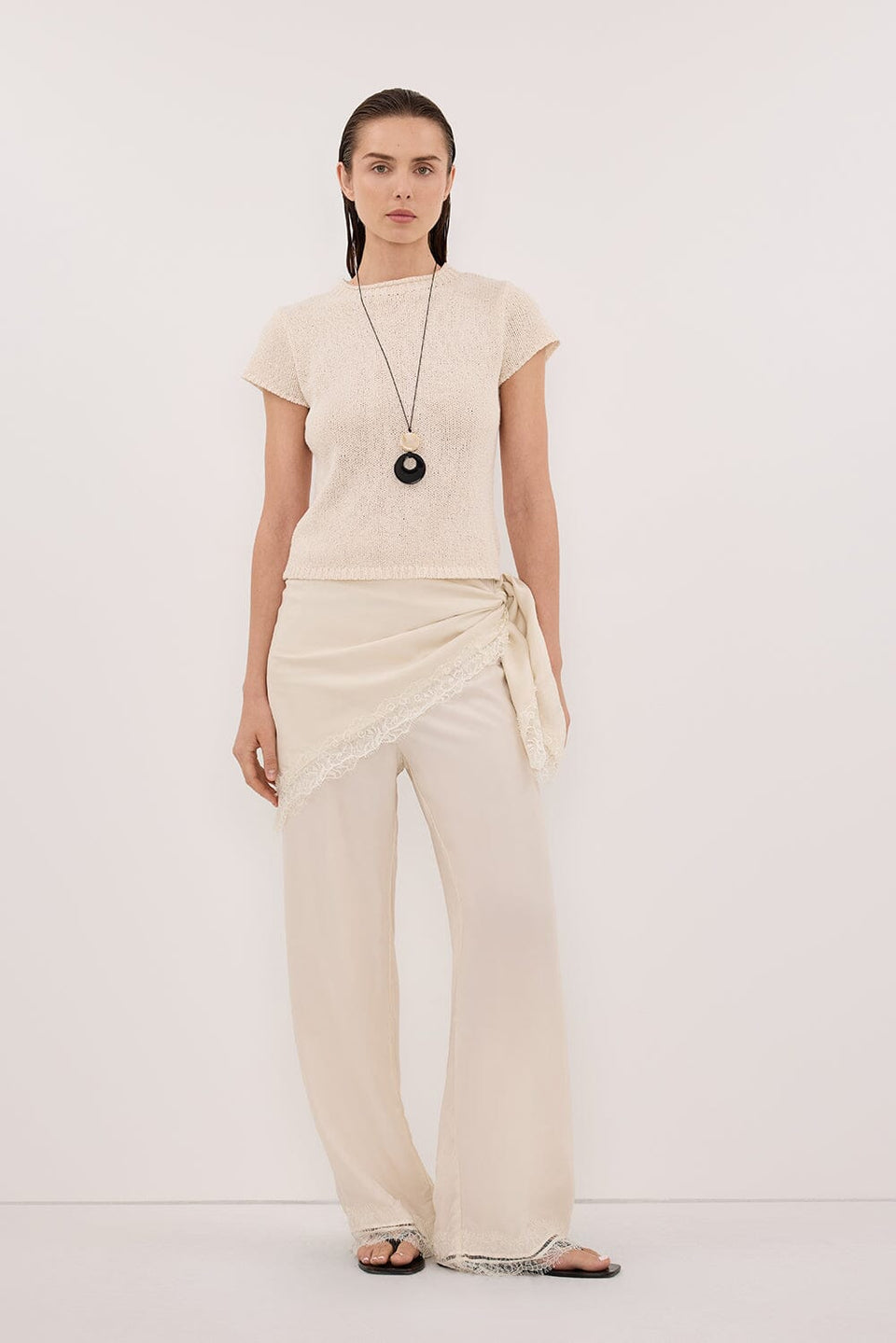 LEO SANDSTONE KNIT TOP Clothing DISSH Boutiques XS SANDSTONE 