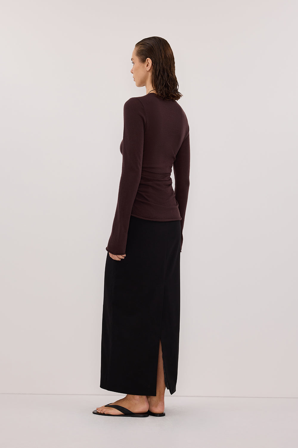 NICO BITTER CHOC MERINO KNIT TOP Clothing DISSH Boutiques 
