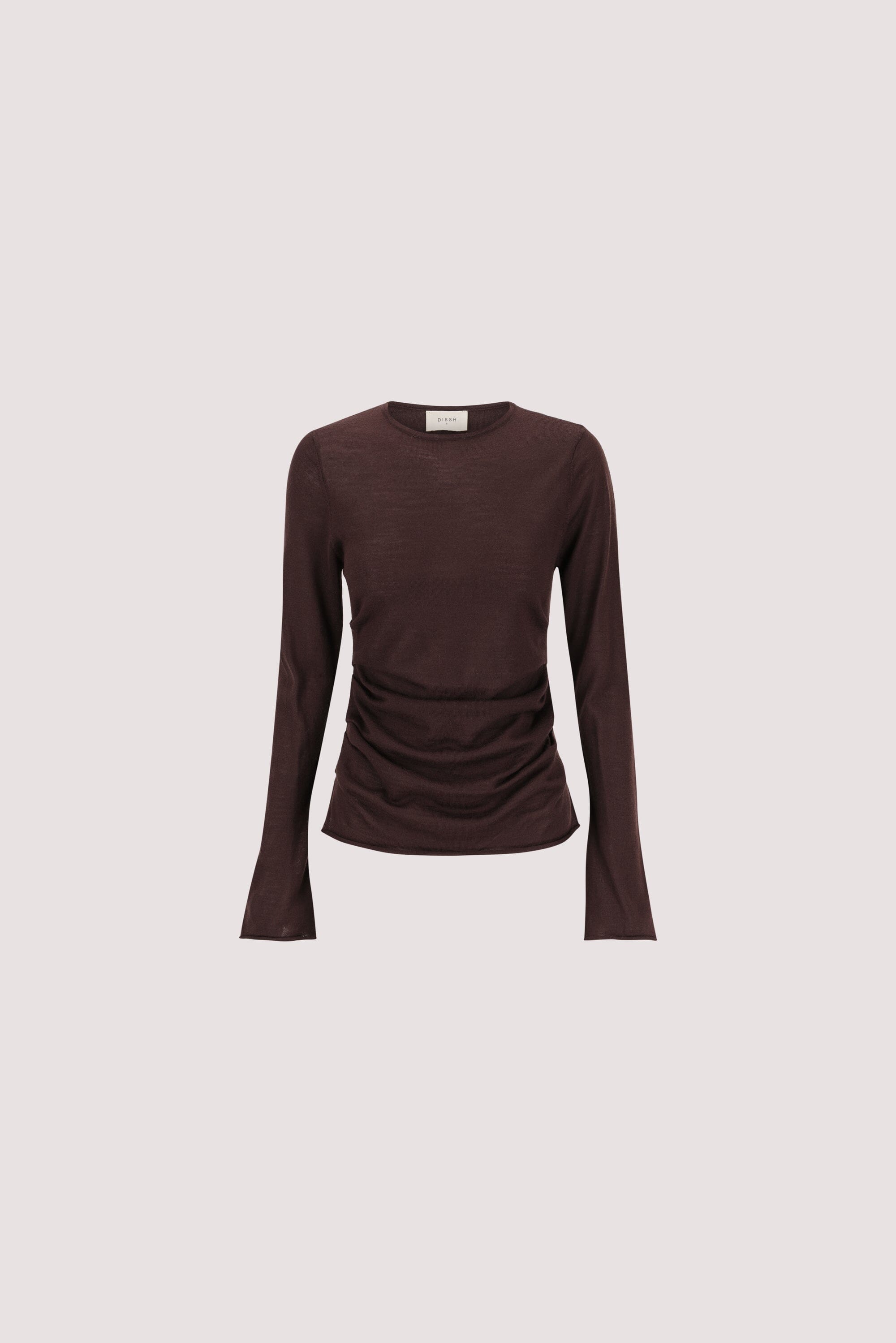NICO BITTER CHOC MERINO KNIT TOP