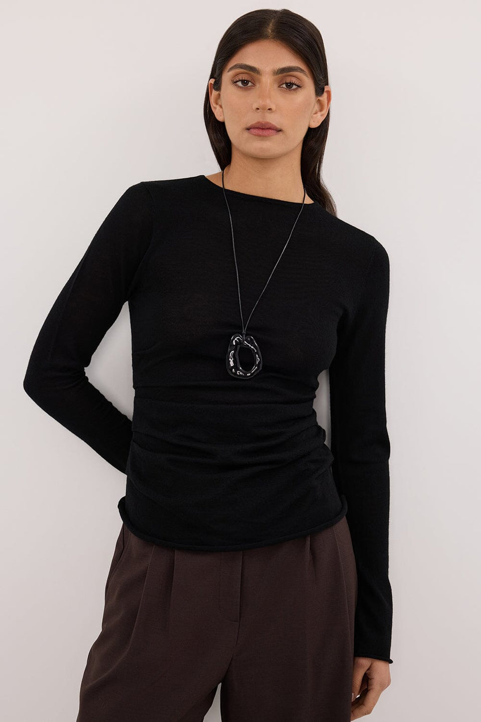 NICO BLACK MERINO KNIT TOP Clothing DISSH Boutiques XS BLACK 
