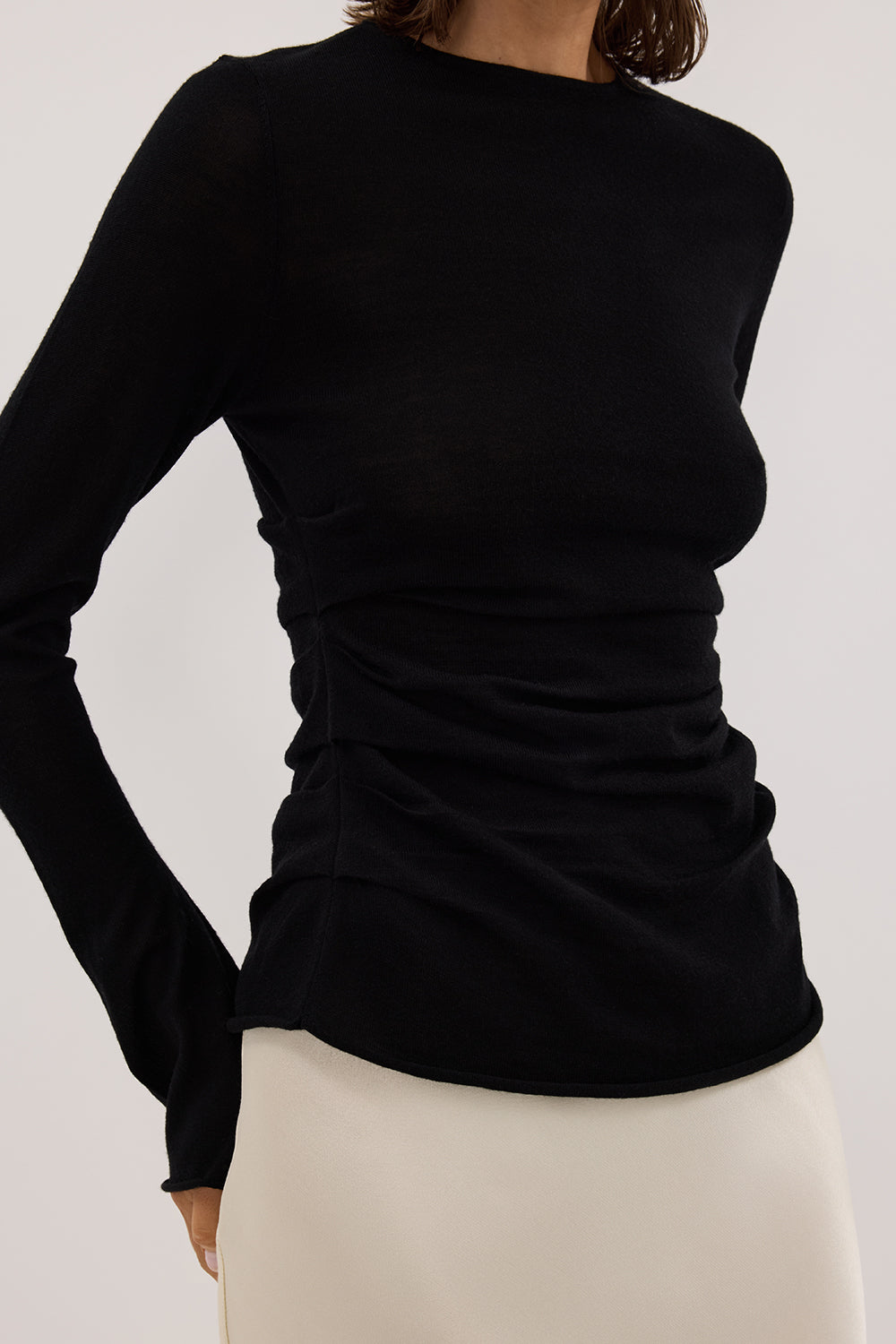 NICO BLACK MERINO KNIT TOP Clothing DISSH Boutiques 