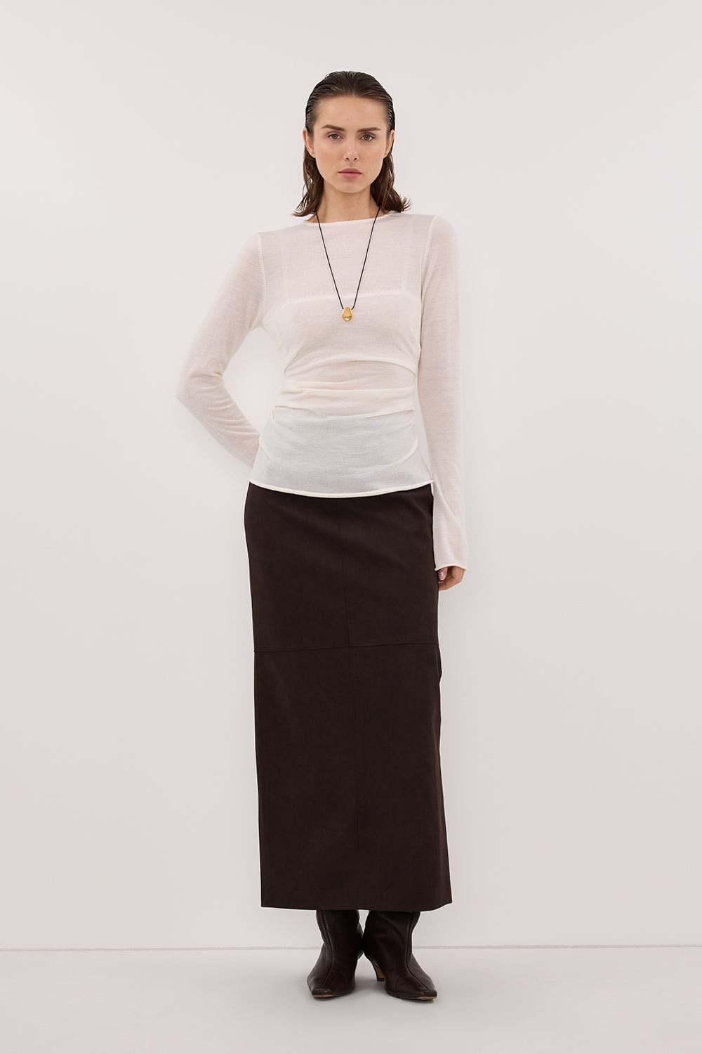 NICO OFF WHITE MERINO KNIT TOP Clothing DISSH Boutiques XS OFF WHITE 