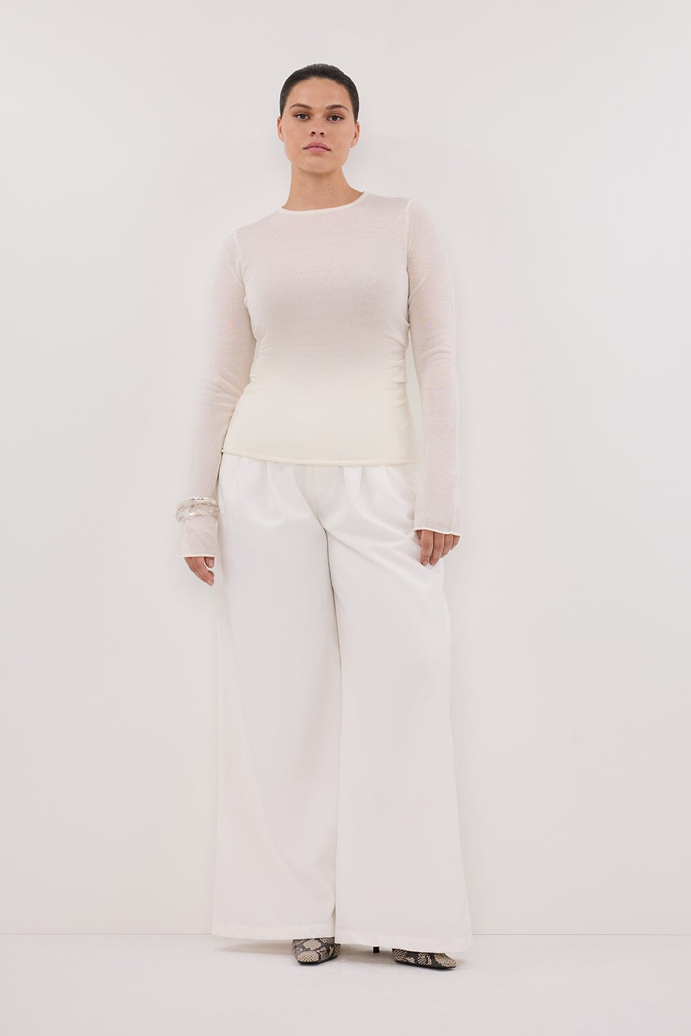 NICO OFF WHITE MERINO KNIT TOP Clothing DISSH Boutiques 