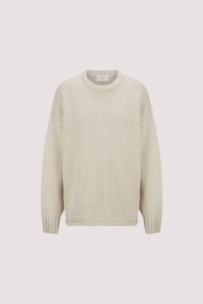 Aude wearing ROY PLASTER OVERSIZED LONGLINE KNIT JUMPER