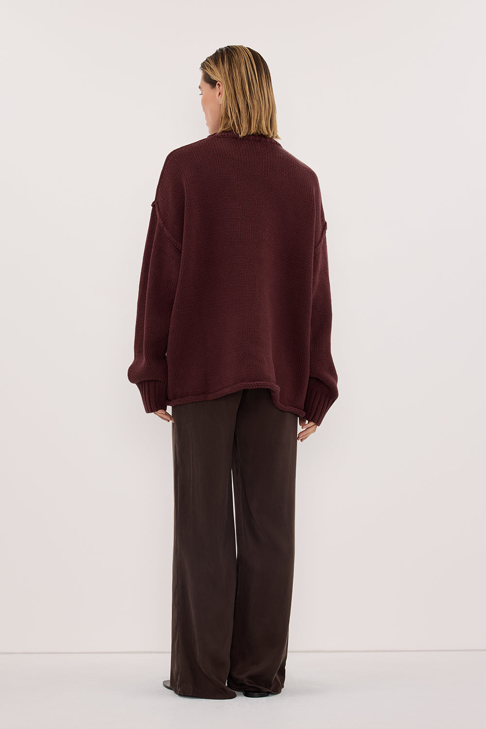 ROY WALNUT OVERSIZED LONGLINE KNIT JUMPER
