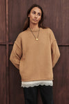 ROY WHEAT LONGLINE KNIT JUMPER