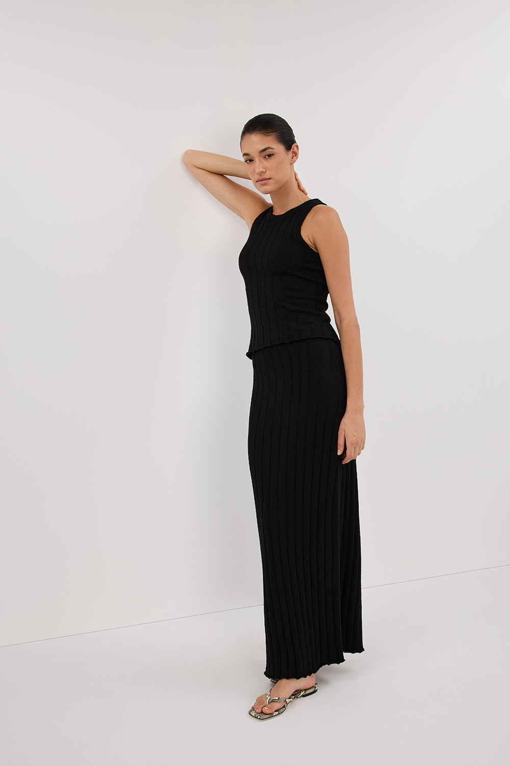REM BLACK KNIT TOP Clothing DISSH Boutiques XS BLACK 