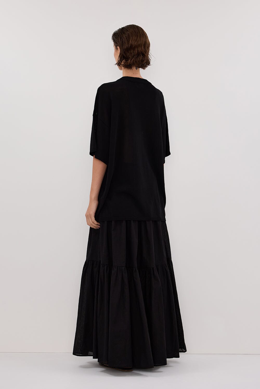 JACKI BLACK OVERSIZED KNIT TEE Clothing DISSH Boutiques 