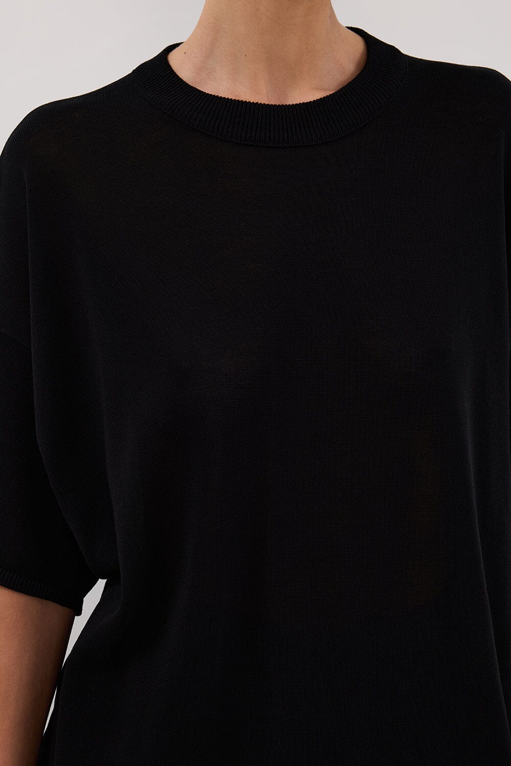 JACKI BLACK OVERSIZED KNIT TEE Clothing DISSH Boutiques 