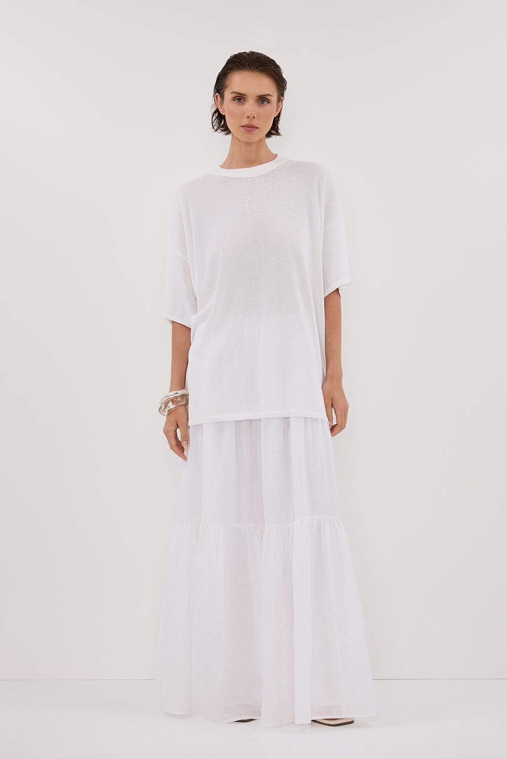 JACKI IVORY OVERSIZED KNIT TEE Clothing DISSH Boutiques XS IVORY 