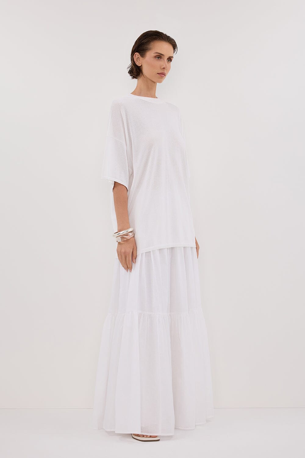 JACKI IVORY OVERSIZED KNIT TEE Clothing DISSH Boutiques 