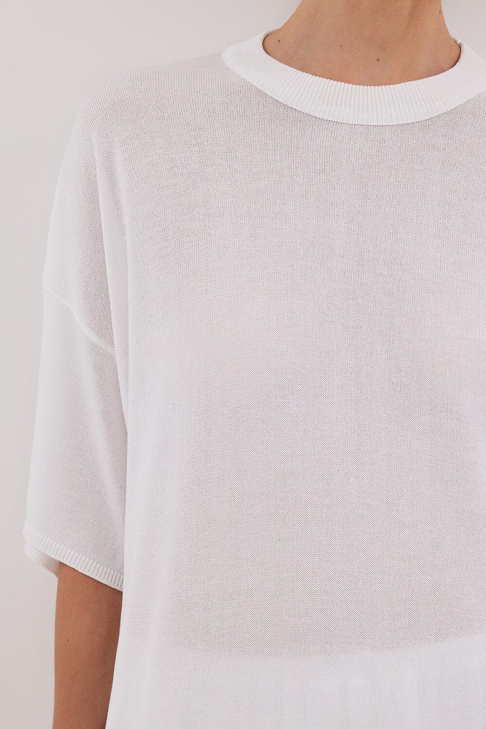 JACKI IVORY OVERSIZED KNIT TEE Clothing DISSH Boutiques 