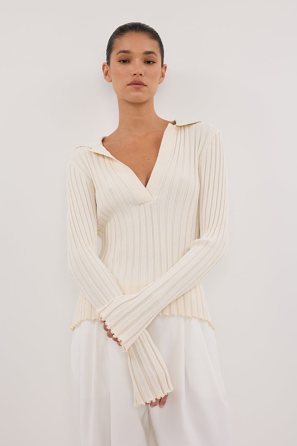 HAL PLASTER LONG SLEEVE KNIT TOP Clothing DISSH Boutiques 