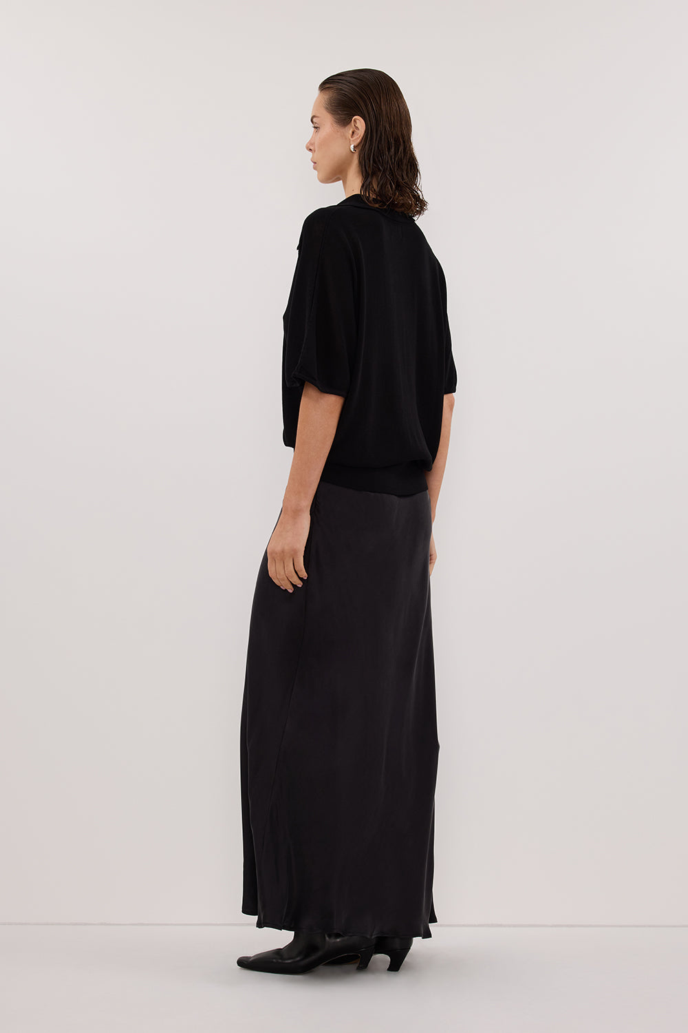 ELI BLACK POLO KNIT TOP Clothing DISSH Boutiques 