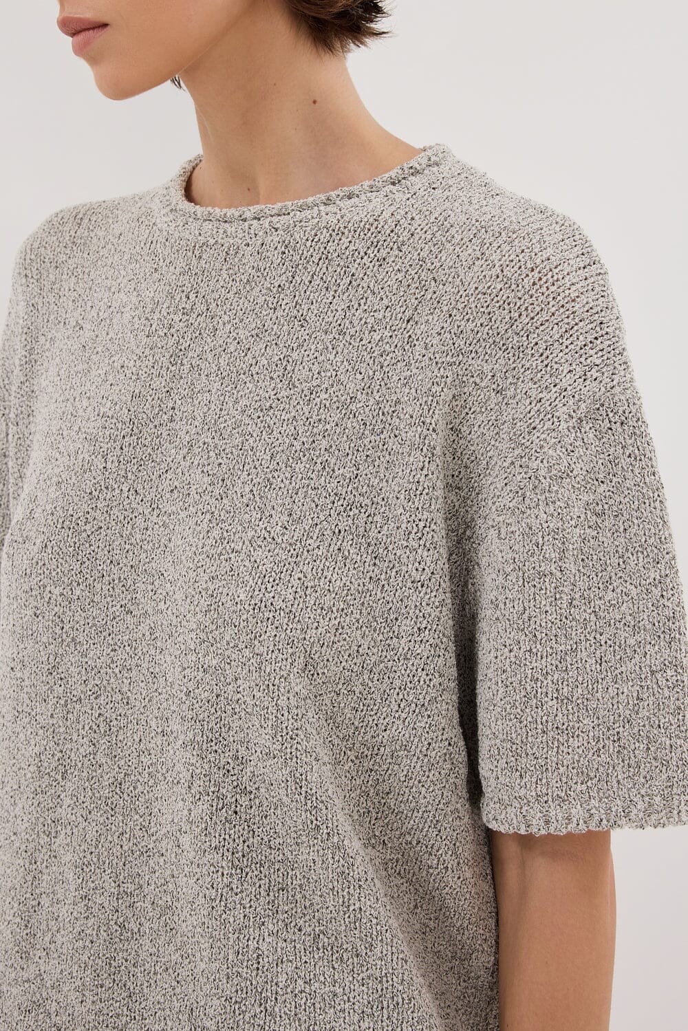ERIN SILVER MARLE BOXY KNIT TEE Clothing DISSH Boutiques 