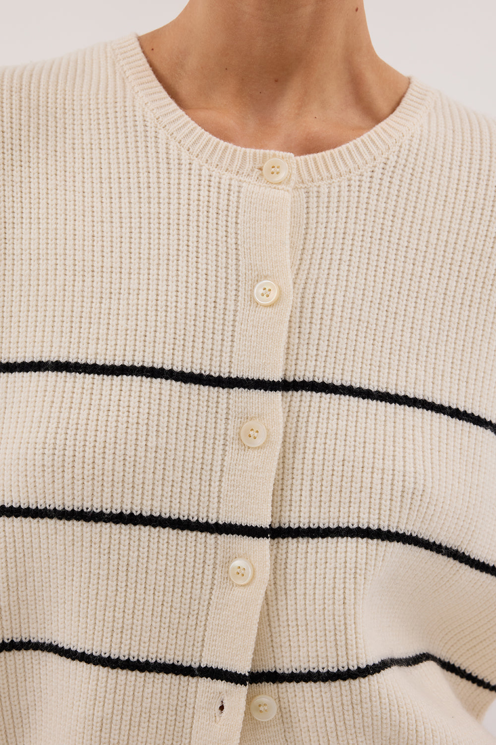 KATE CREAM STRIPE KNIT VEST Clothing DISSH Boutiques 
