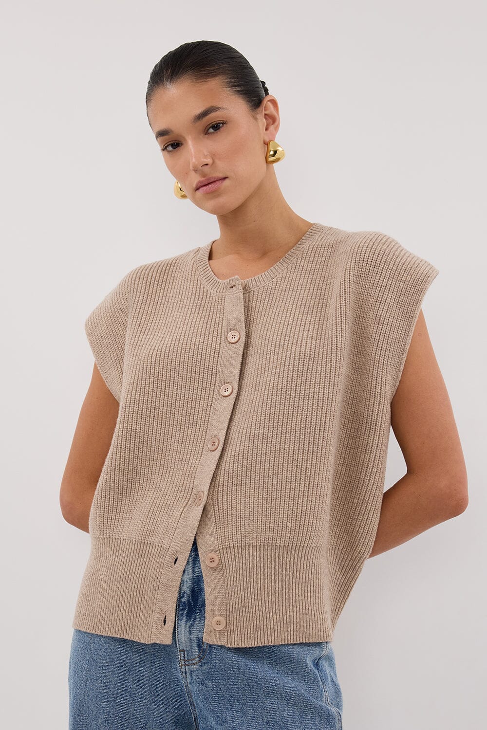 KATE OAT MARLE KNIT VEST Clothing DISSH Boutiques 