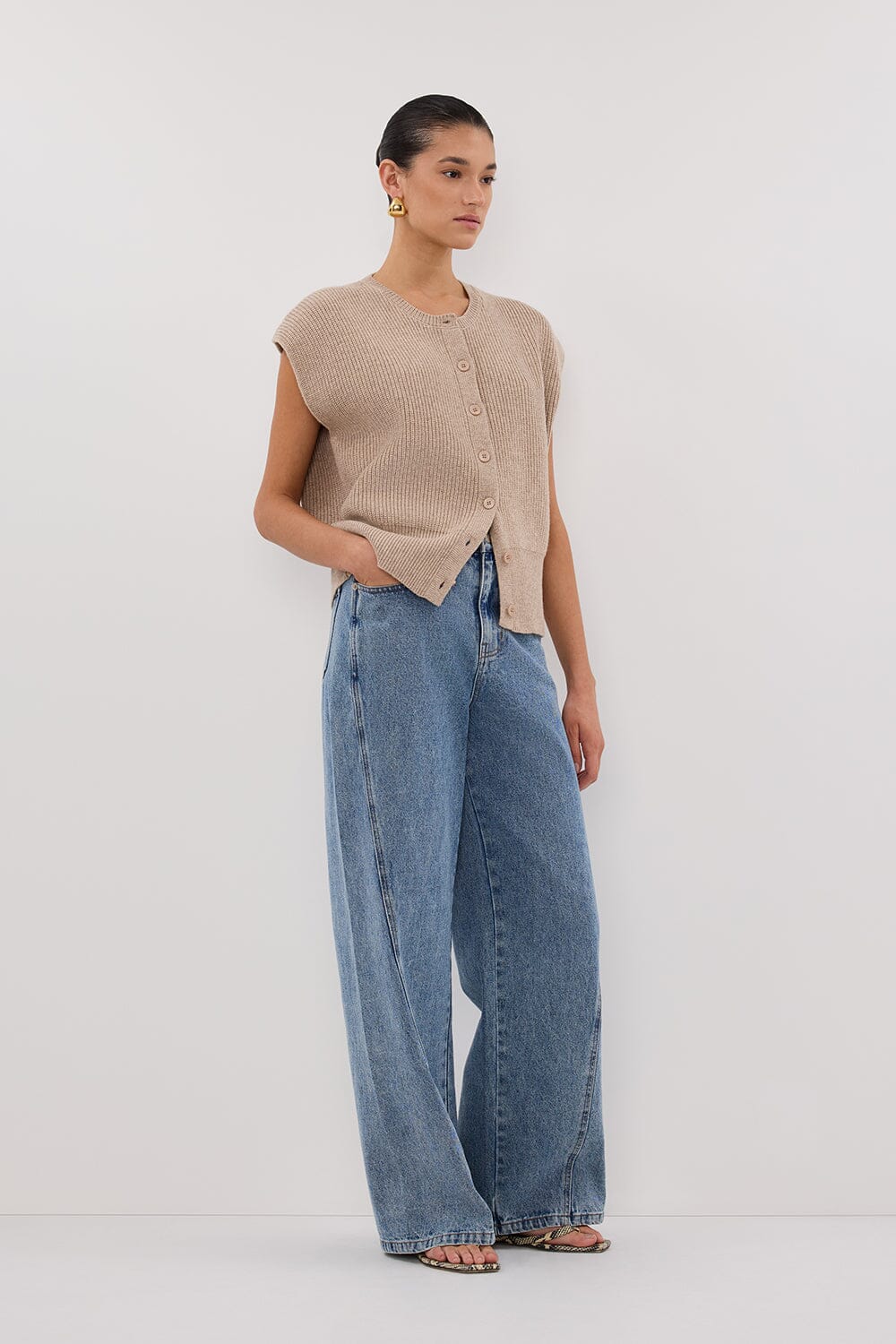 KATE OAT MARLE KNIT VEST Clothing DISSH Boutiques 