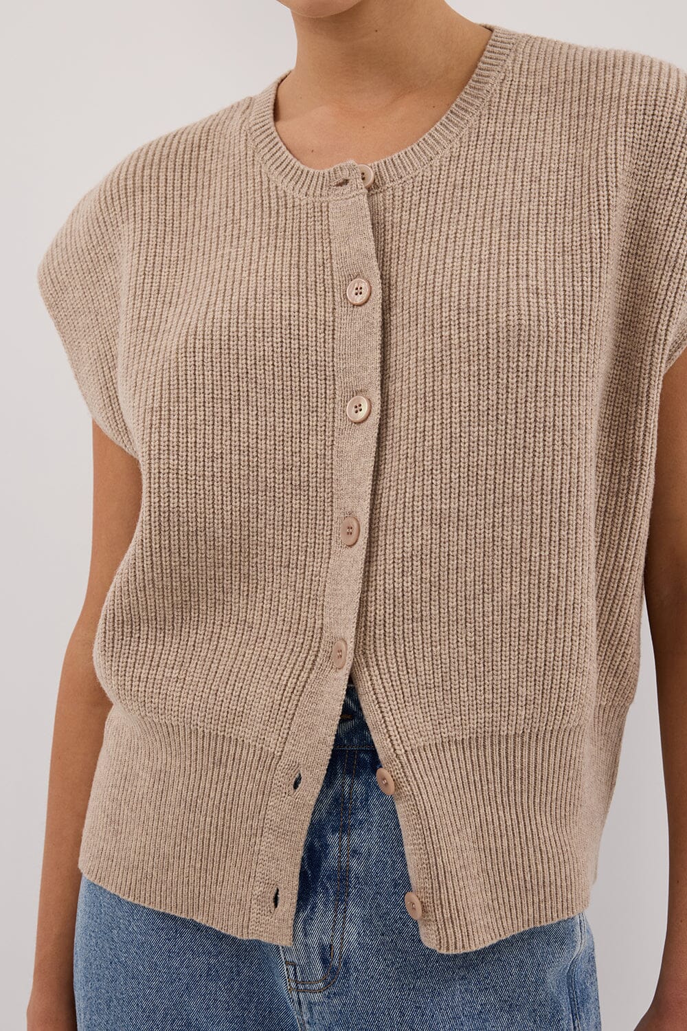 KATE OAT MARLE KNIT VEST Clothing DISSH Boutiques 