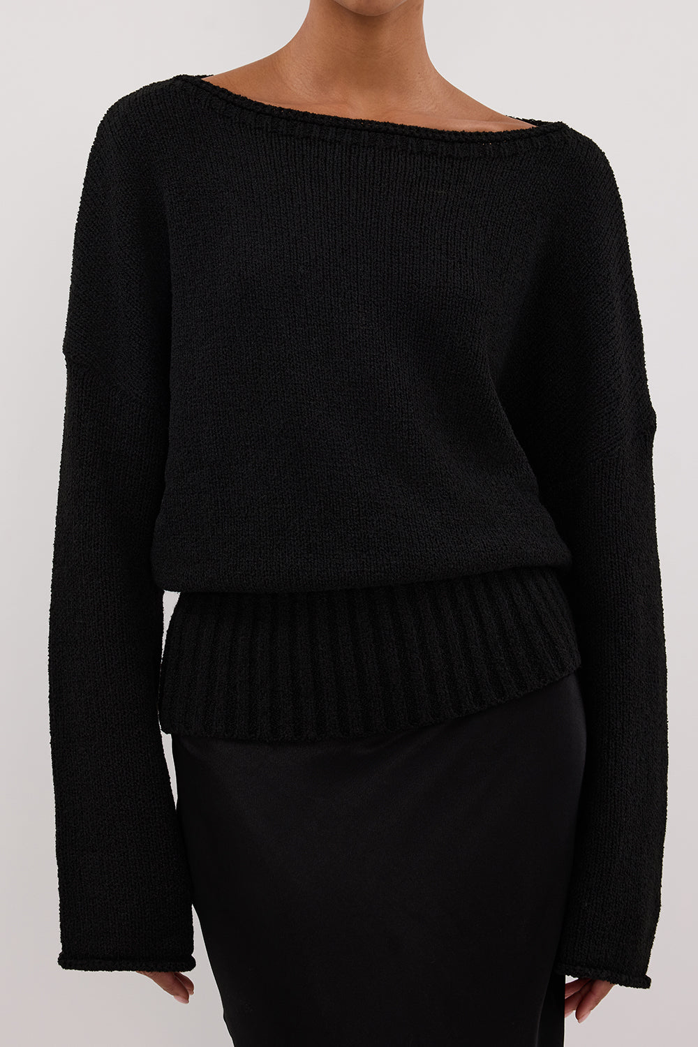 JULES BLACK LONG SLEEVE KNIT TOP ? Clothing DISSH Boutiques 