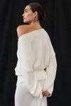 JULES WHITE LONG SLEEVE KNIT TOP