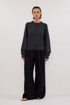 TOM CHARCOAL CABLE KNIT CARDIGAN