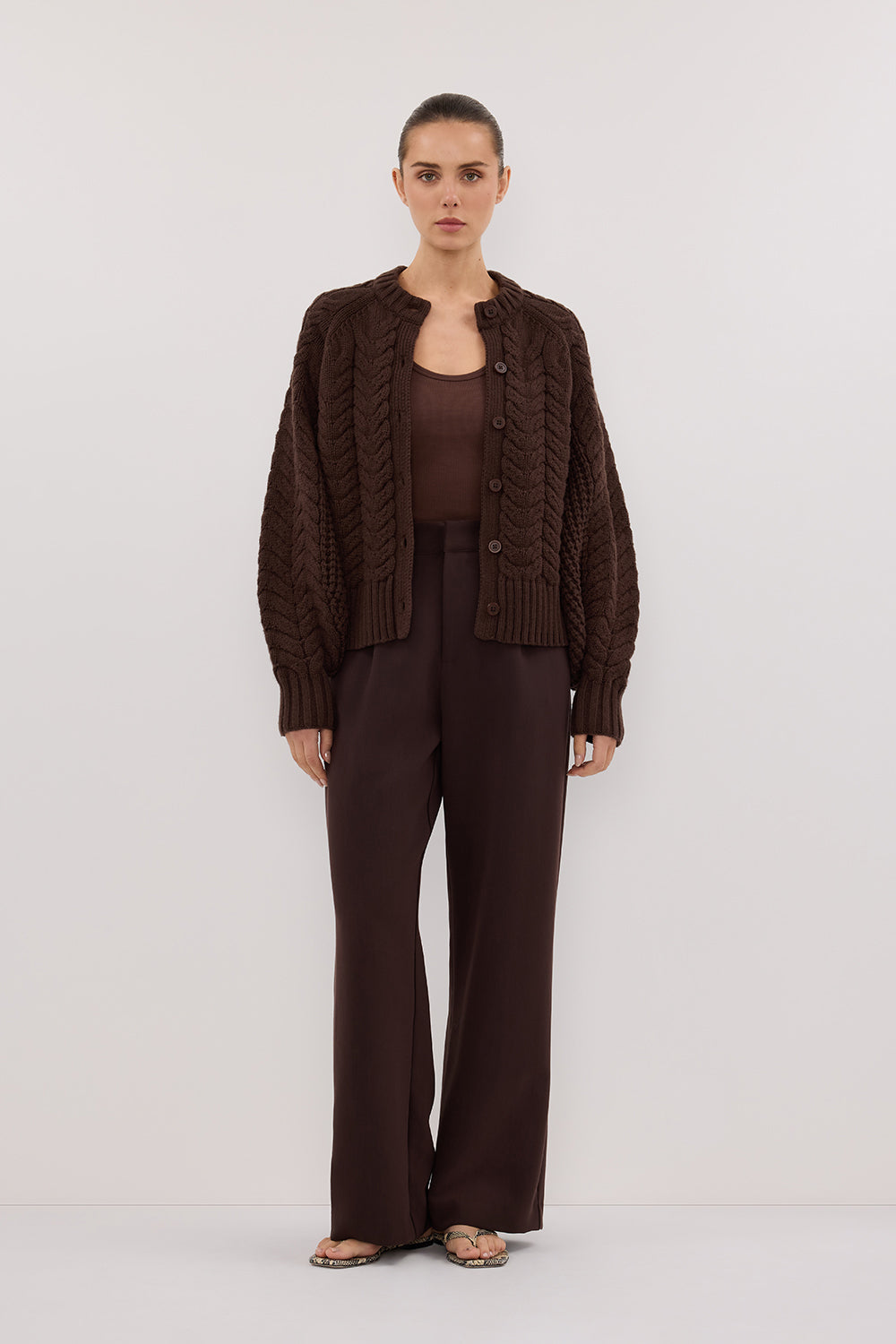 TOM CHOC CABLE KNIT CARDIGAN - PRE ORDER Clothing DISSH Boutiques 