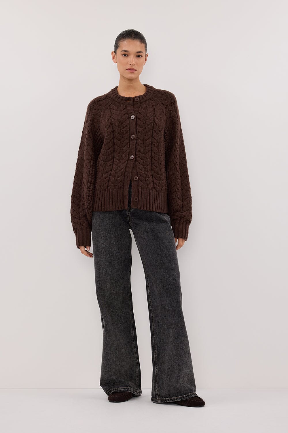 TOM CHOC CABLE KNIT CARDIGAN Clothing DISSH Boutiques 