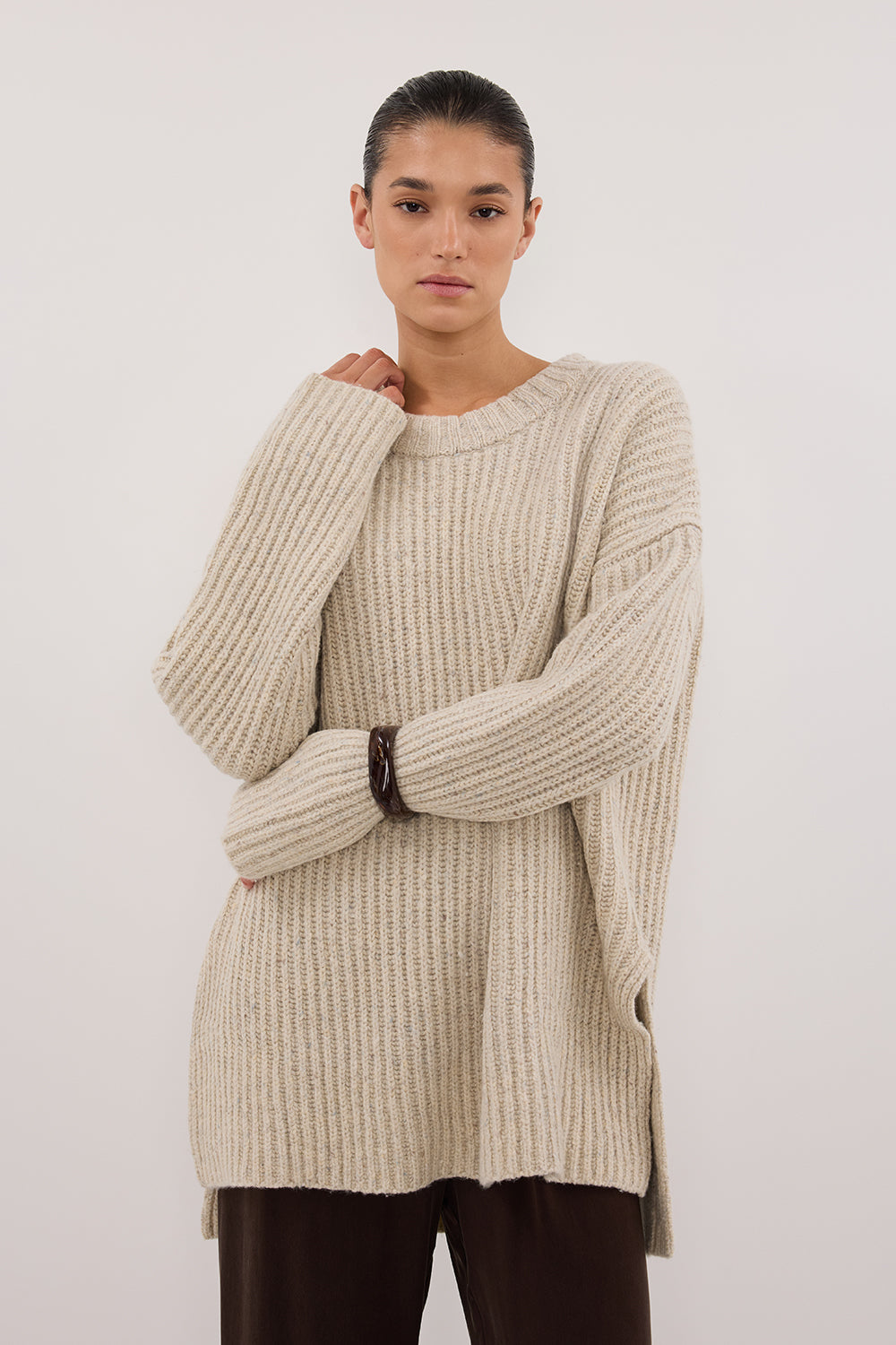 INDIA CREAM MARLE KNIT JUMPER Clothing DISSH Boutiques 