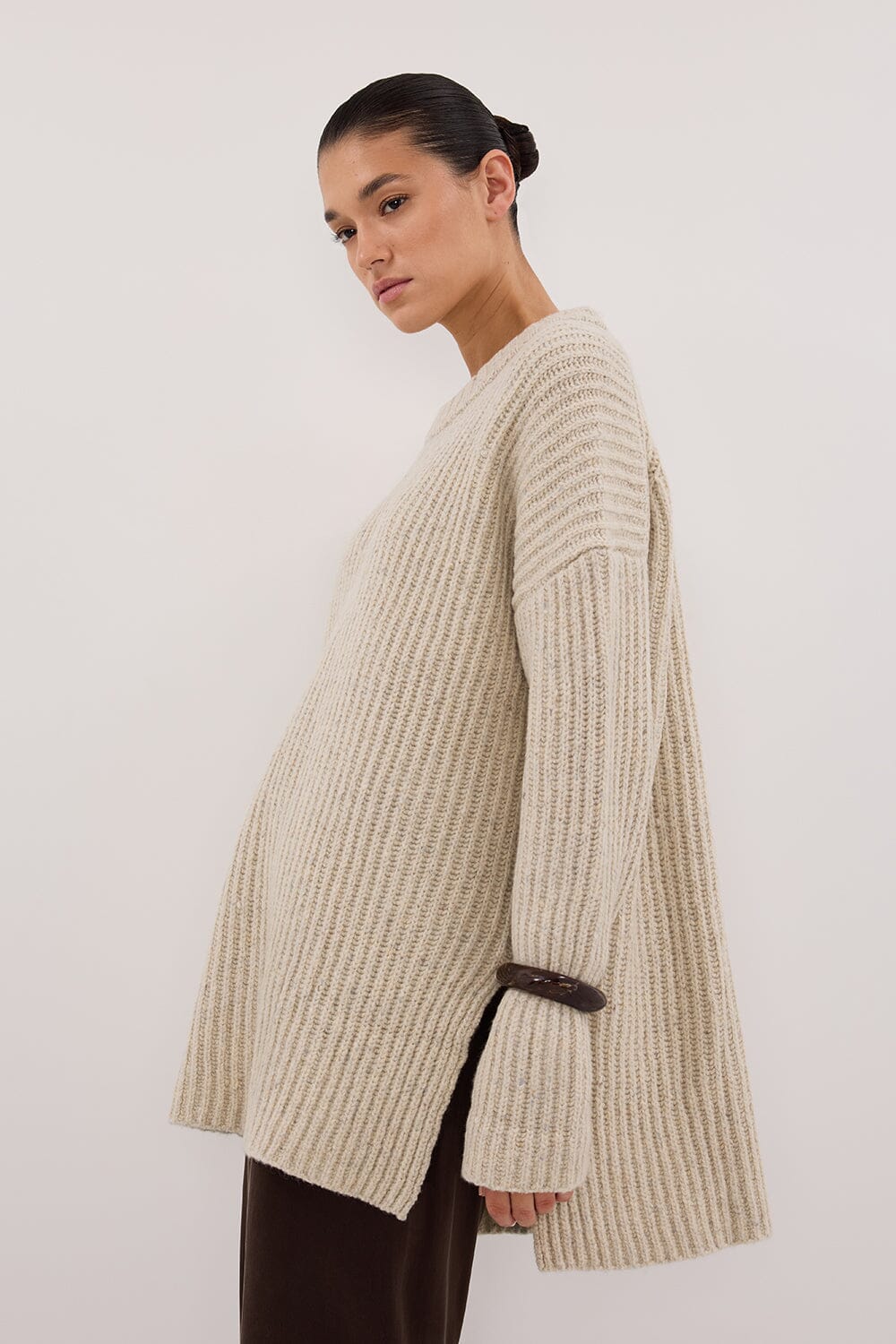 INDIA CREAM MARLE KNIT JUMPER Clothing DISSH Boutiques 