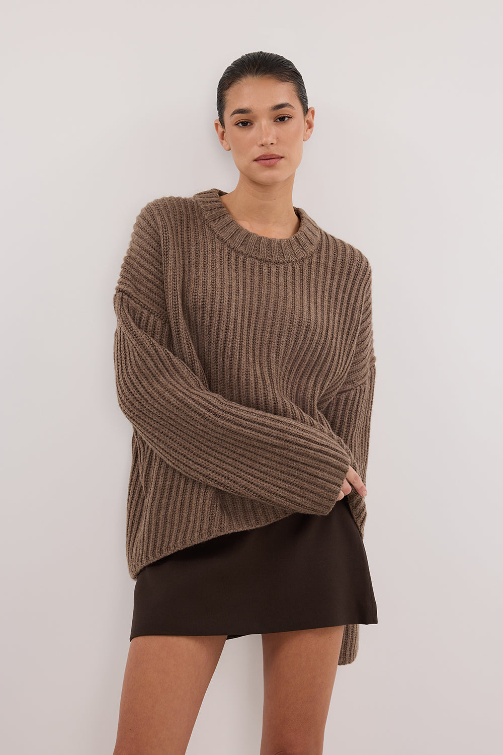 MARLEY CHOC MARLE KNIT JUMPER Clothing DISSH Boutiques 