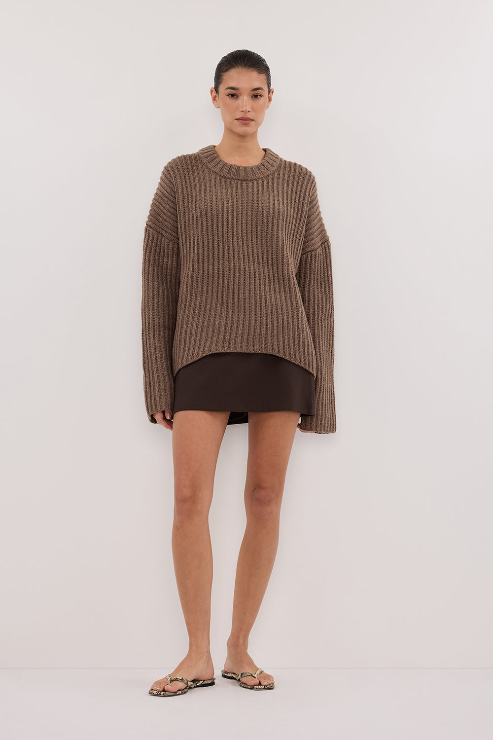 MARLEY CHOC MARLE KNIT JUMPER Clothing DISSH Boutiques 