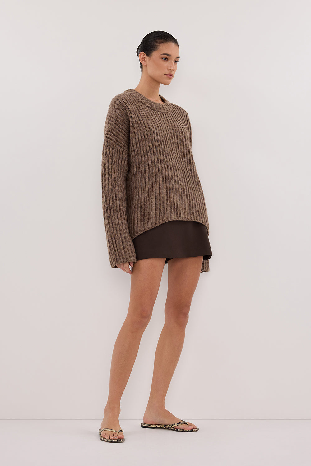 MARLEY CHOC MARLE KNIT JUMPER Clothing DISSH Boutiques 