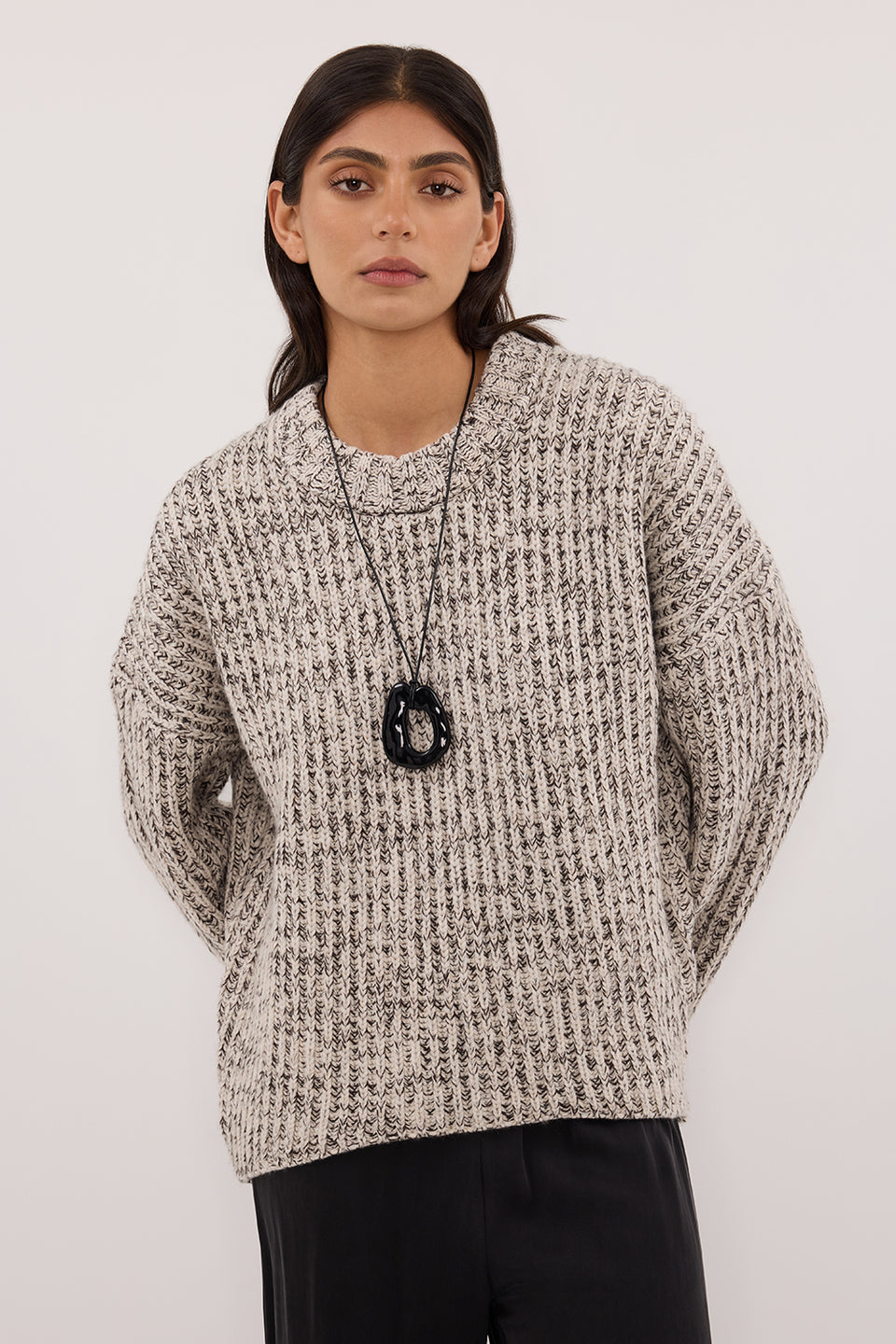MARLEY IVORY CHOC SPECKLE JUMPER Clothing DISSH Boutiques 
