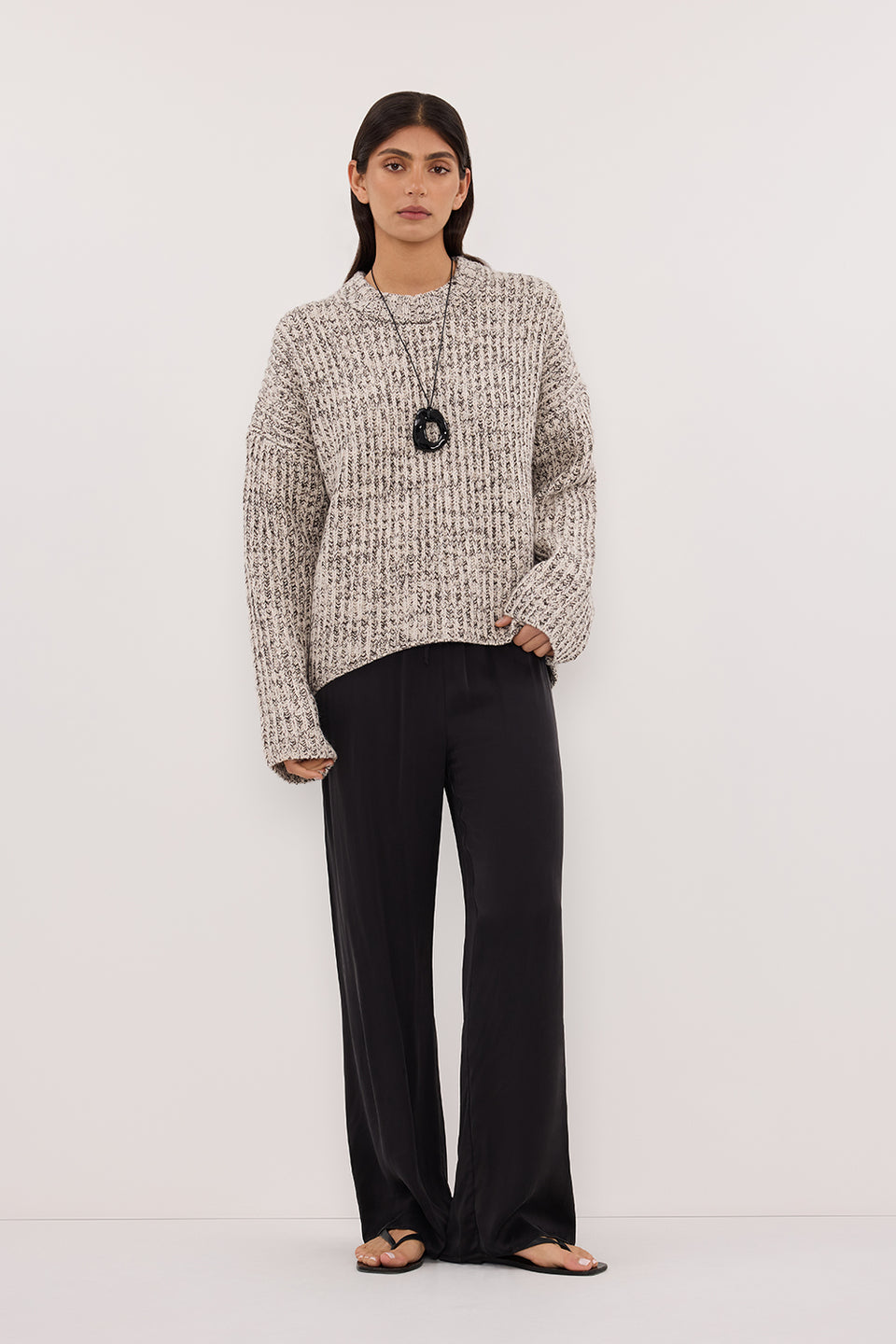 MARLEY IVORY CHOC SPECKLE JUMPER Clothing DISSH Boutiques 