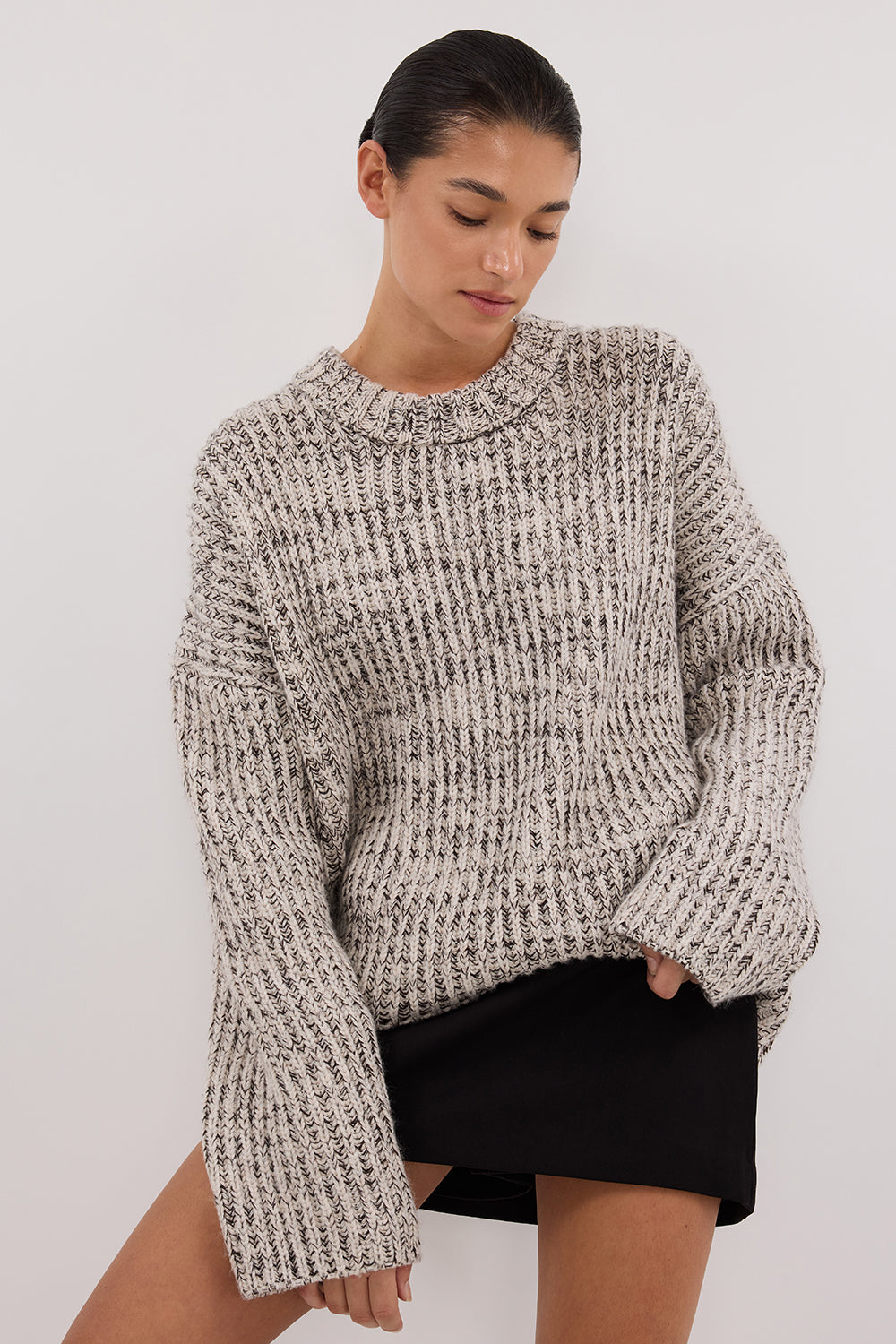 MARLEY IVORY CHOC SPECKLE JUMPER Clothing DISSH Boutiques 