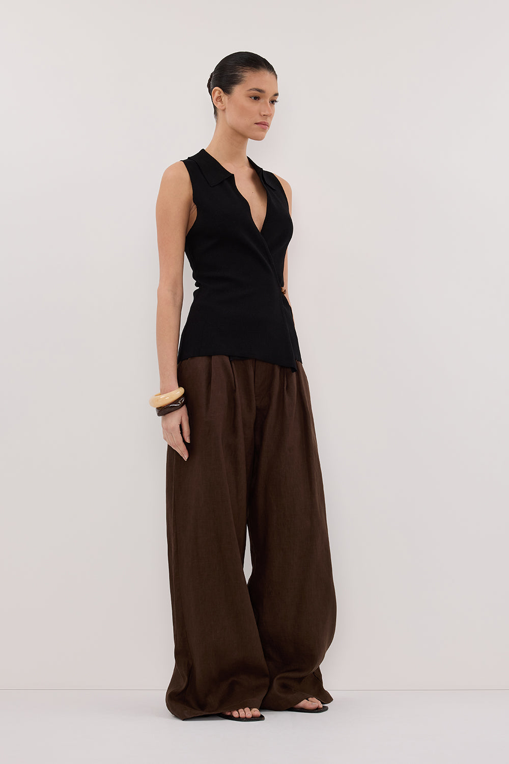 PAULA BLACK WRAP KNIT TOP Clothing DISSH Boutiques 