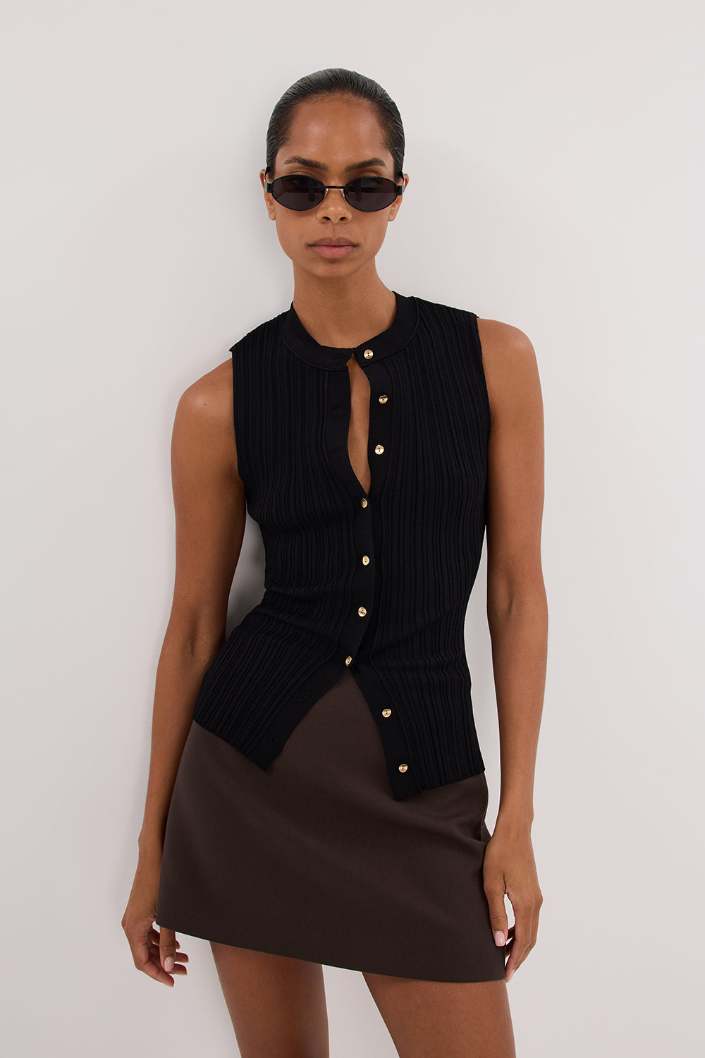 JASMINE BLACK KNIT TOP Clothing DISSH Boutiques 