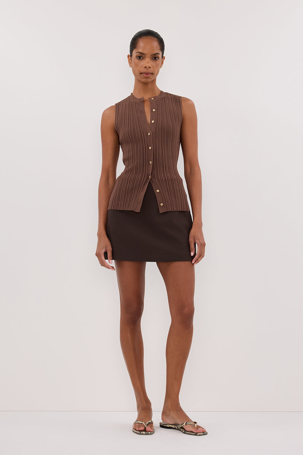 JASMINE MOCHA KNIT TOP Clothing DISSH Boutiques 